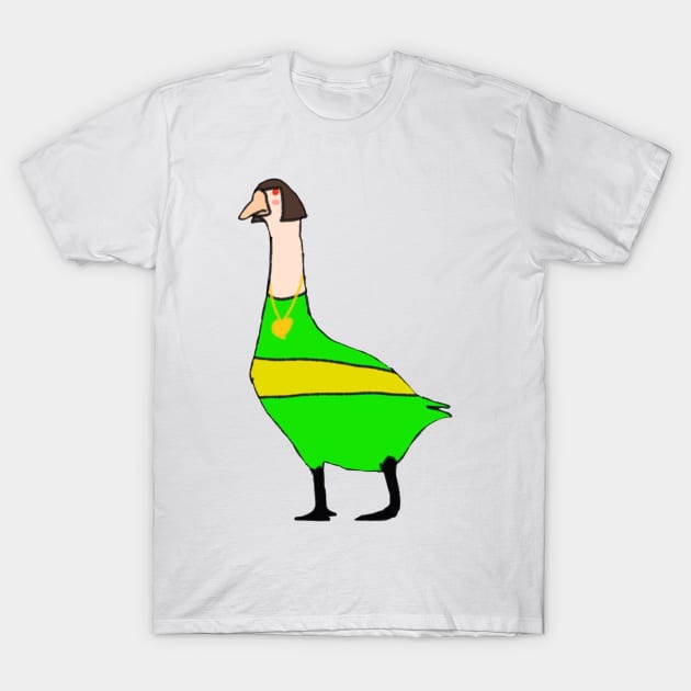 Chara from Undertale as a goose T-Shirt by The Fandom Geese